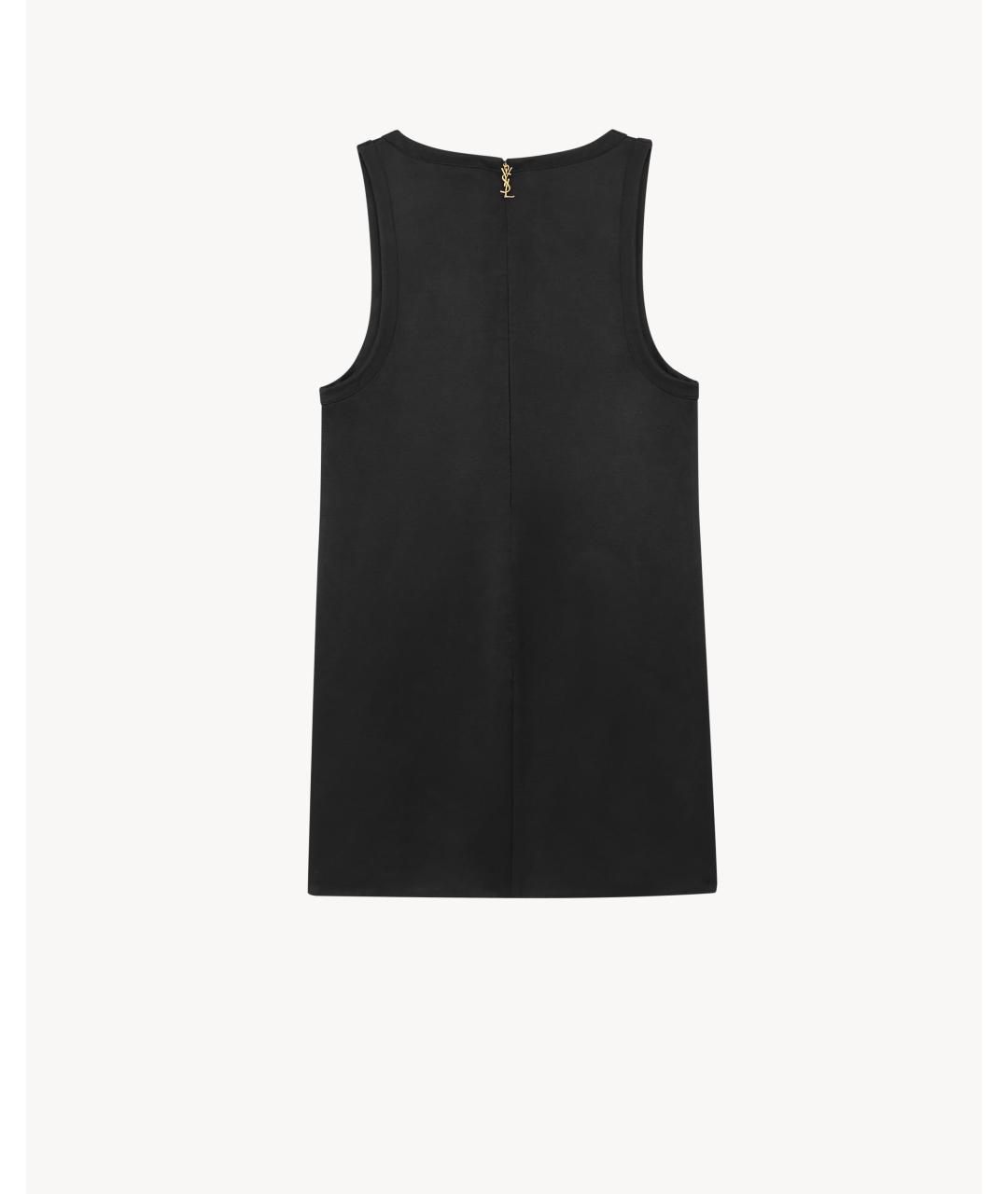 SAINT LAURENT Черное шерстяное коктейльное платье, фото 3