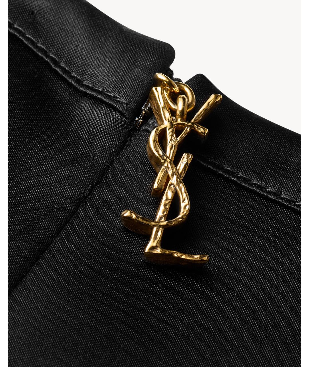 SAINT LAURENT Черное шерстяное коктейльное платье, фото 4