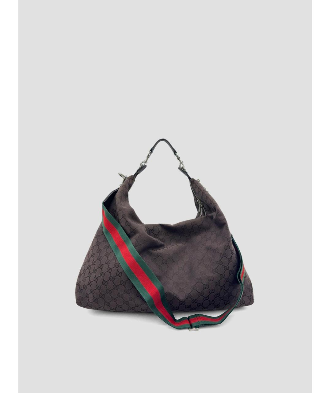 GUCCI Коричневая сумка на плечо из канвы, фото 2
