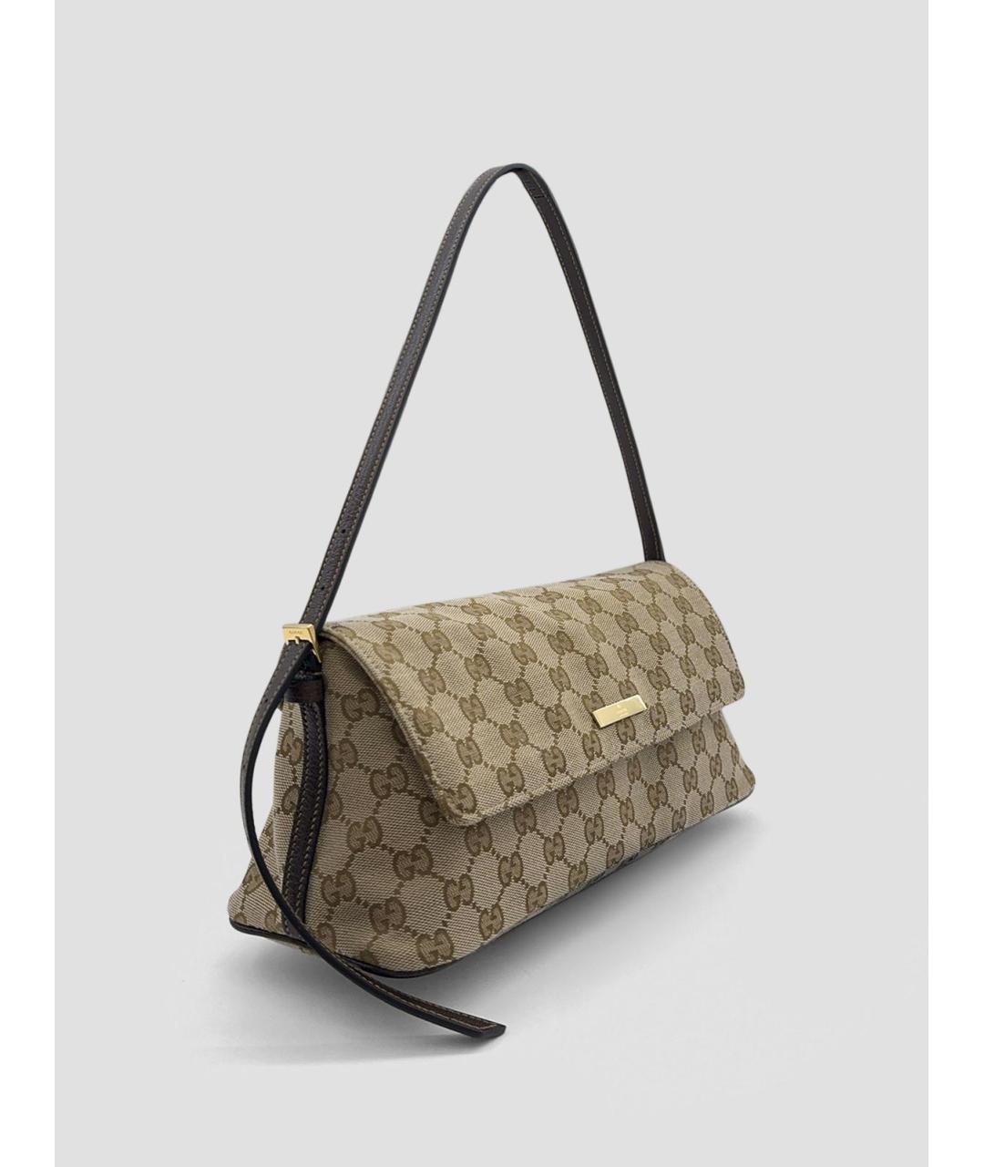 GUCCI Бежевая жаккардовая сумка через плечо, фото 2