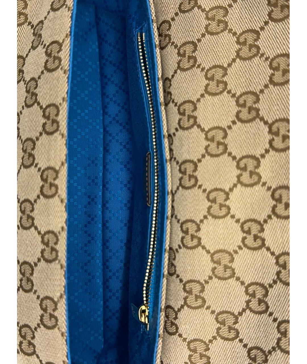 GUCCI Бежевая жаккардовая сумка через плечо, фото 4