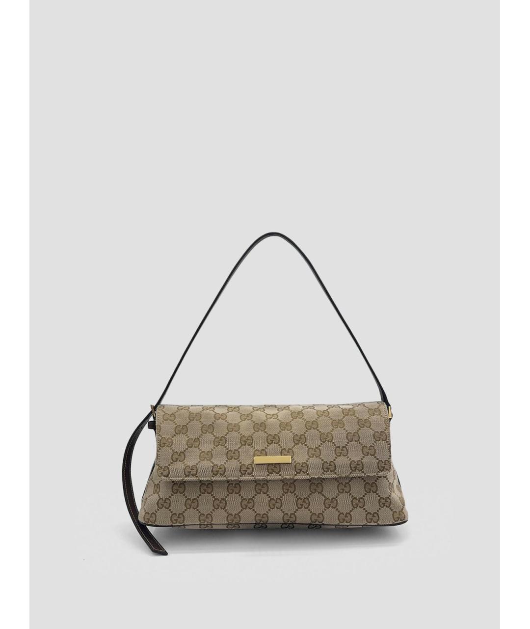 GUCCI Бежевая жаккардовая сумка через плечо, фото 5