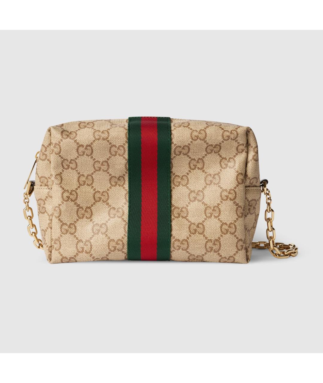GUCCI Бежевая сумка через плечо из канвы, фото 4
