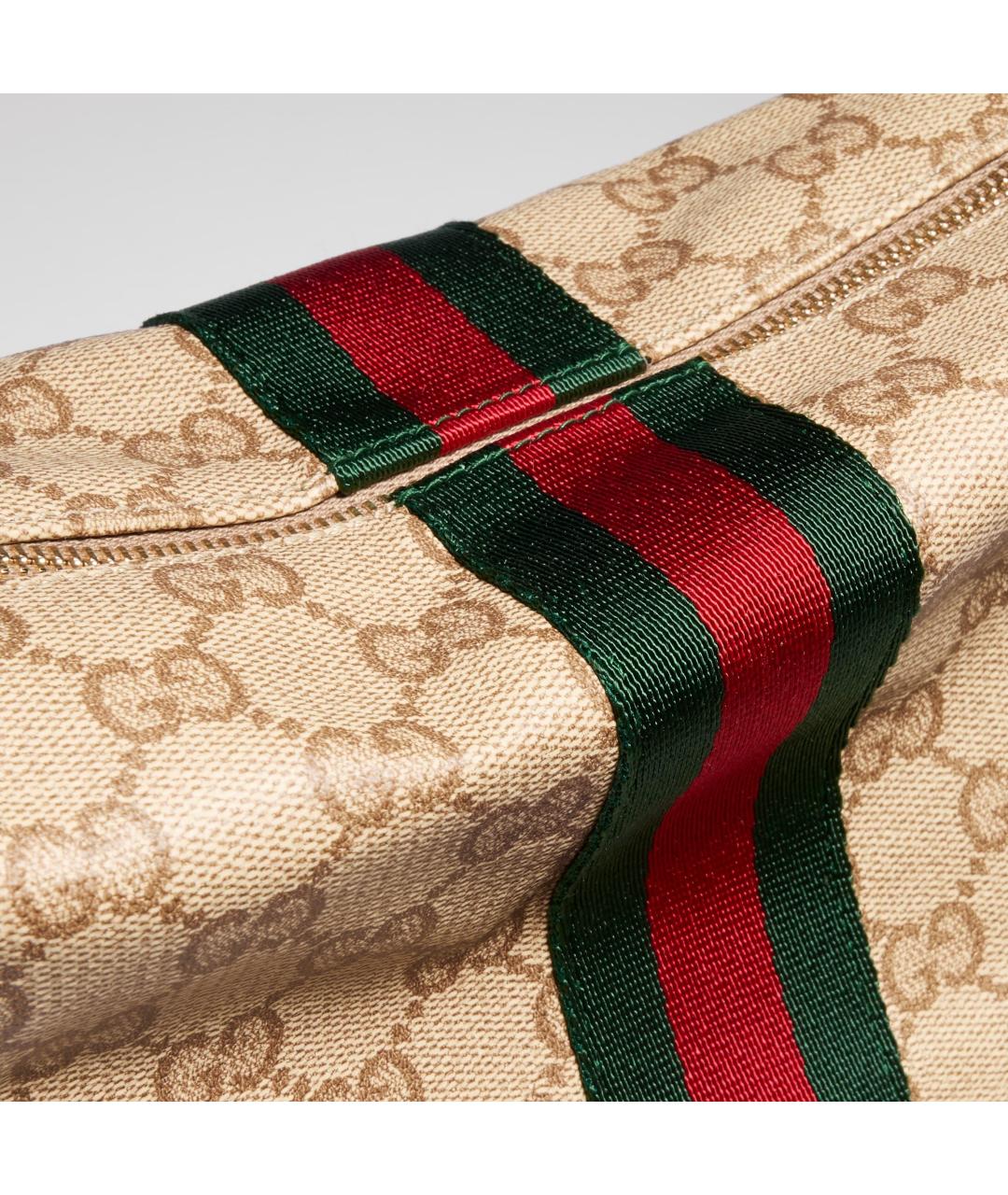 GUCCI Бежевая сумка через плечо из канвы, фото 3