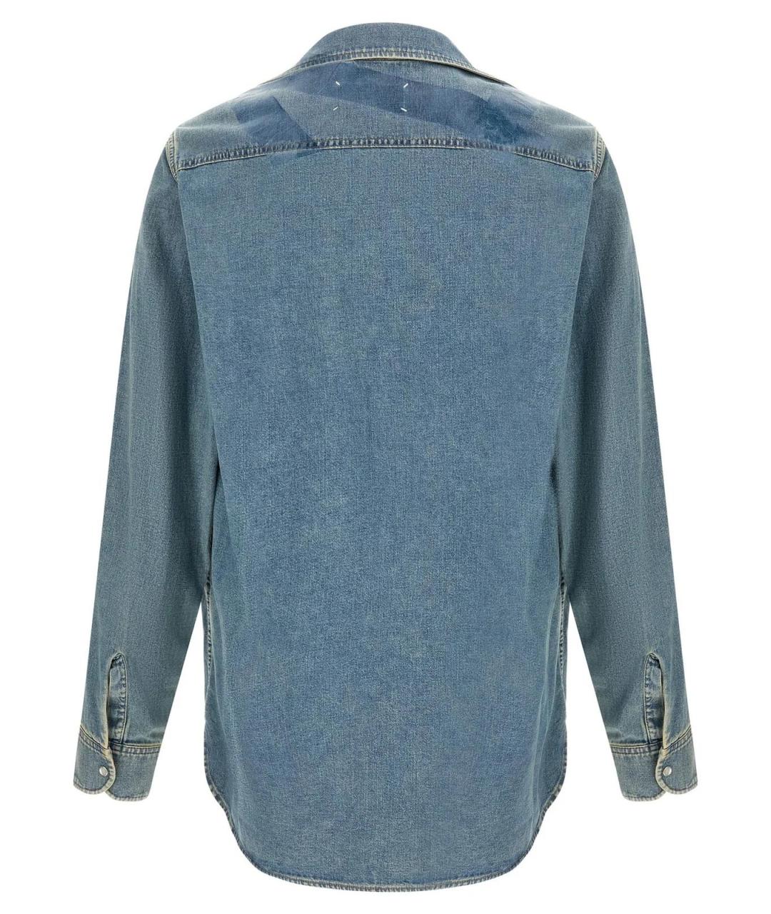 MAISON MARGIELA Голубая хлопковая кэжуал рубашка, фото 2