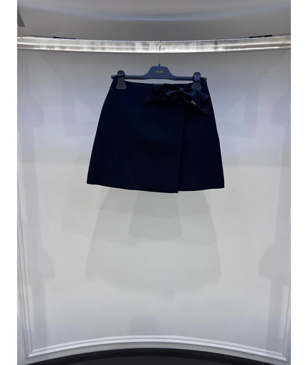 CHRISTIAN DIOR Черная шерстяная юбка мини, фото 2
