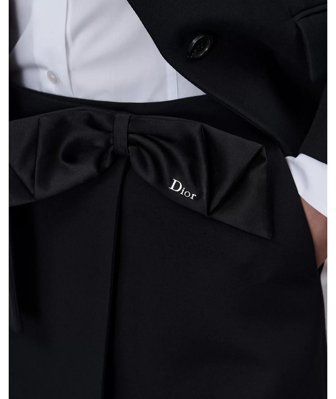 CHRISTIAN DIOR Черная шерстяная юбка мини, фото 6