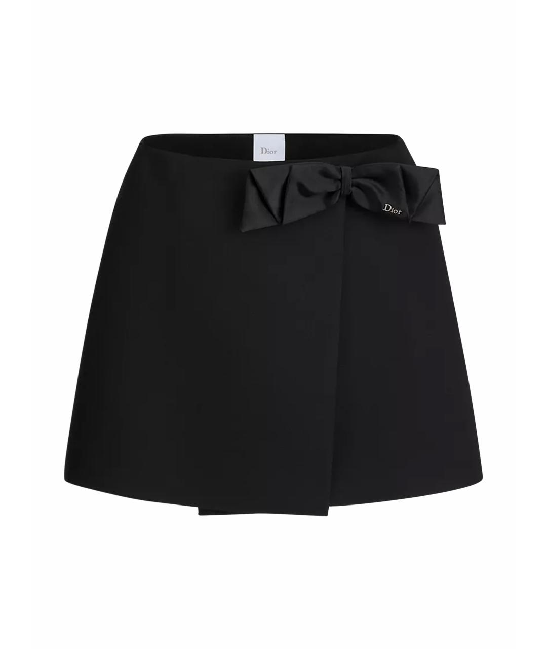 CHRISTIAN DIOR Черная шерстяная юбка мини, фото 1
