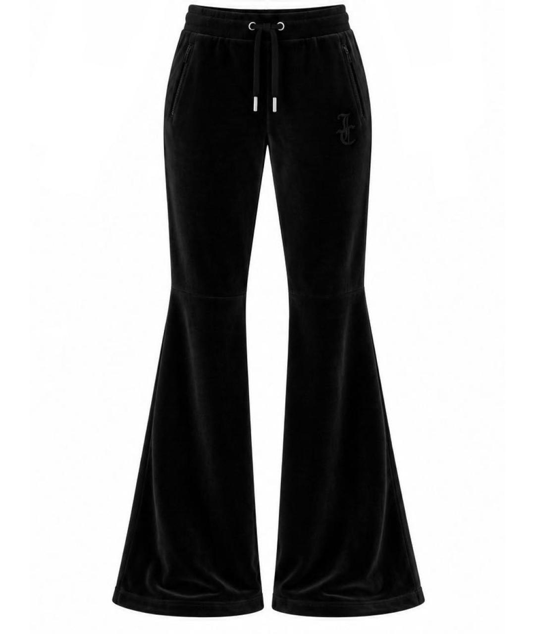 JUICY COUTURE Черные велюровые брюки широкие, фото 8