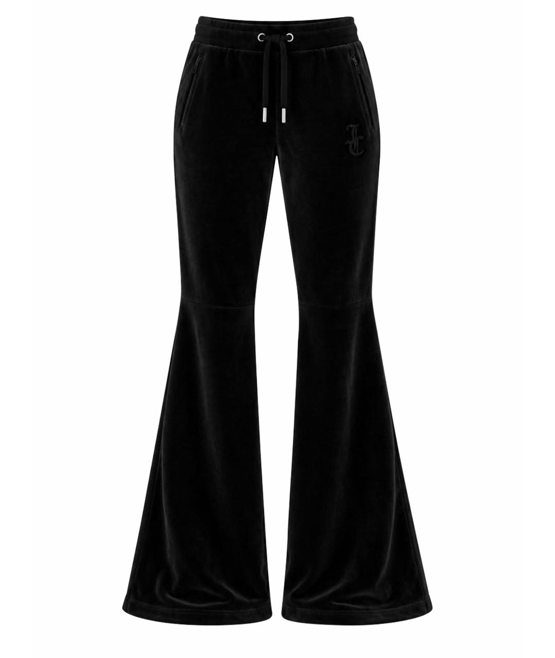 JUICY COUTURE Черные велюровые брюки широкие, фото 1