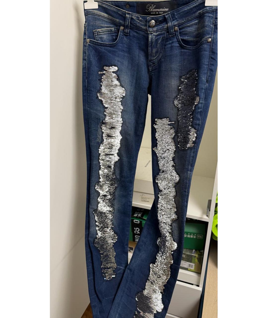BLUMARINE Синие джинсы слим, фото 8