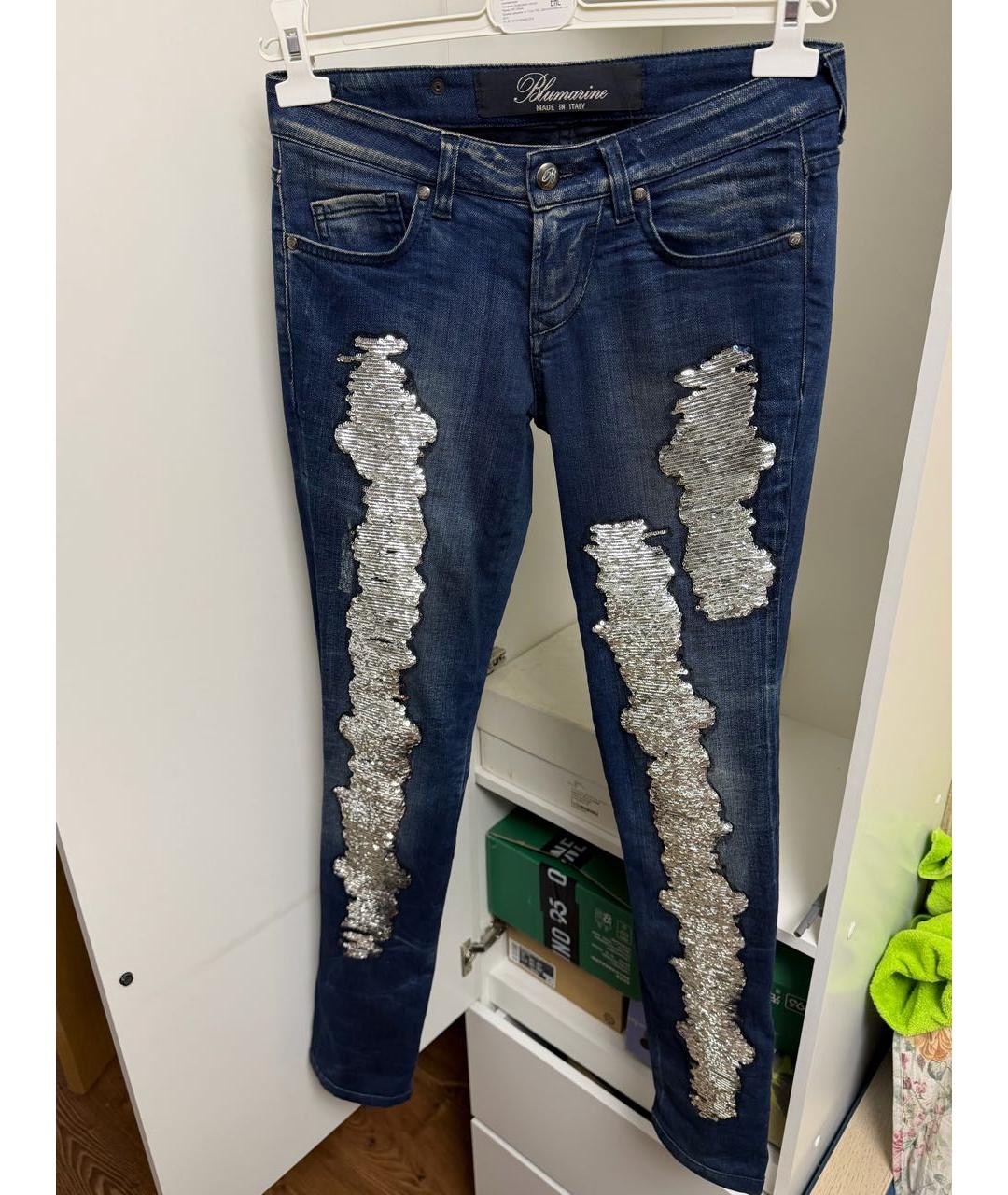 BLUMARINE Синие джинсы слим, фото 2