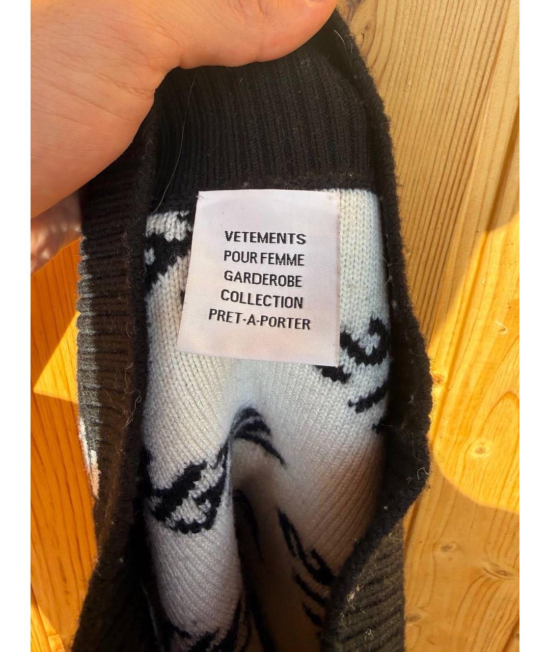 VETEMENTS Черная шерстяная юбка мини, фото 5