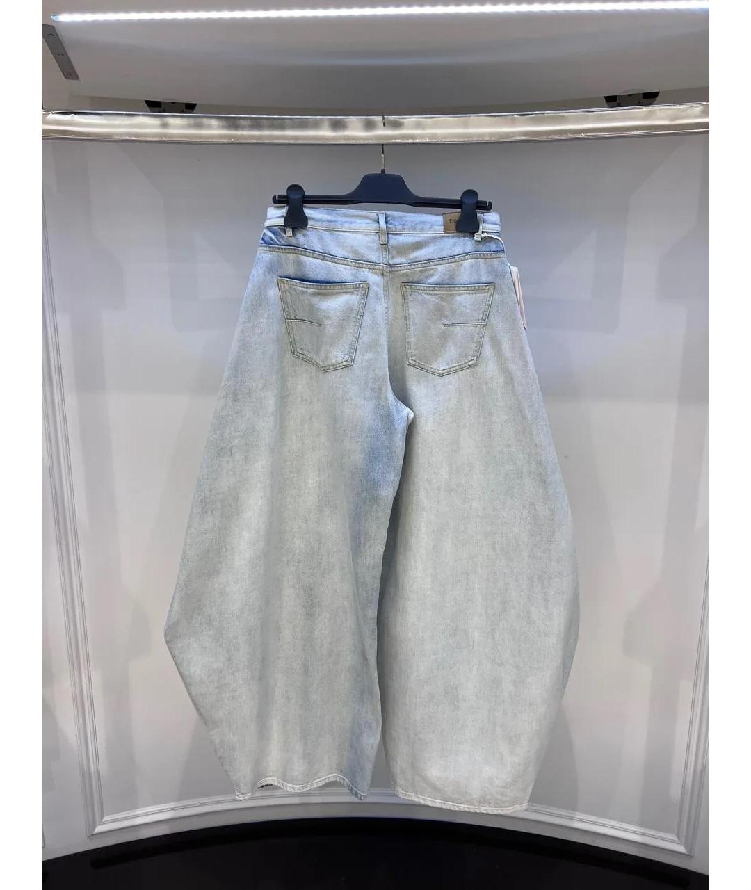 CHRISTIAN DIOR Голубые хлопковые прямые джинсы, фото 3