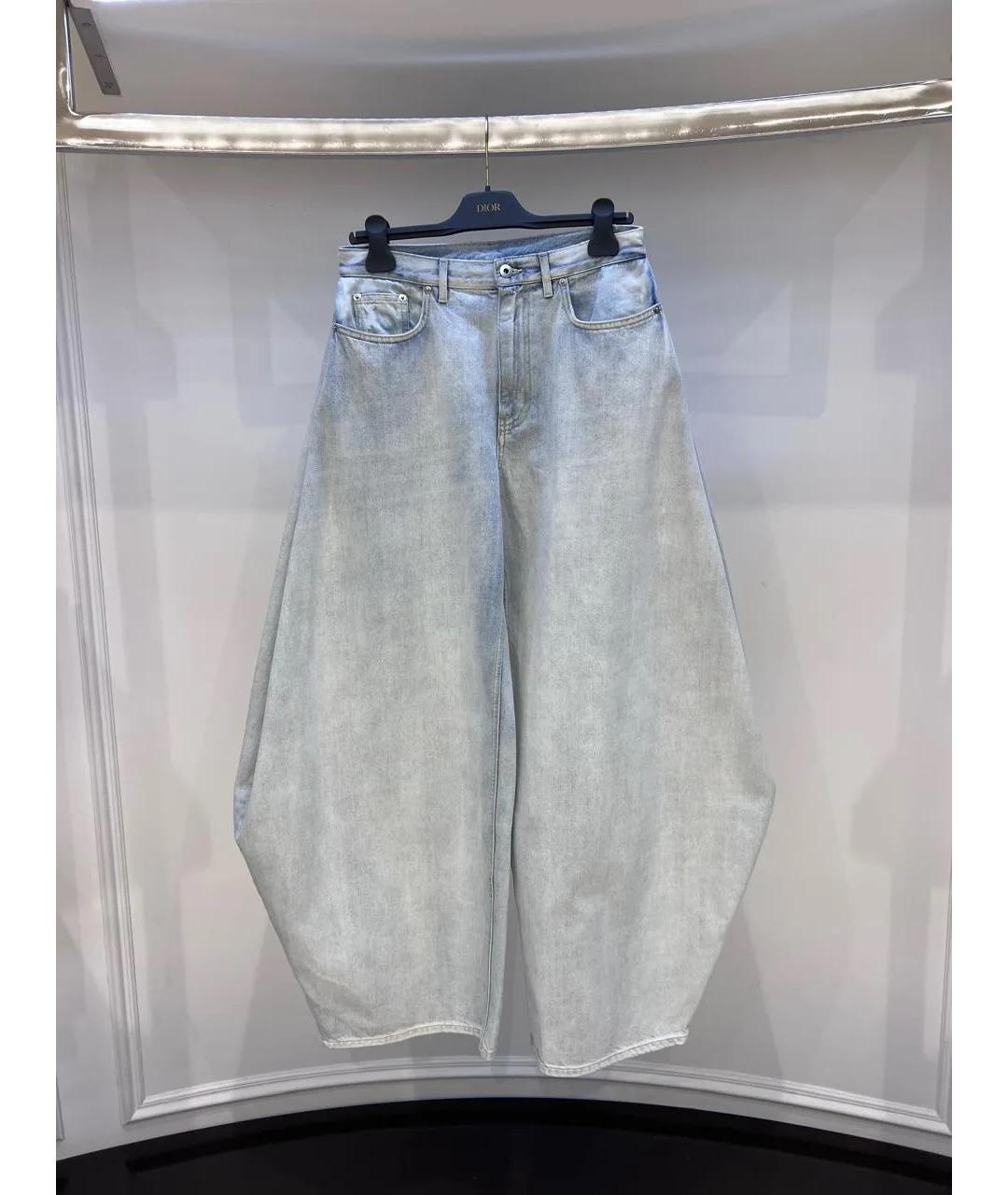CHRISTIAN DIOR Голубые хлопковые прямые джинсы, фото 2