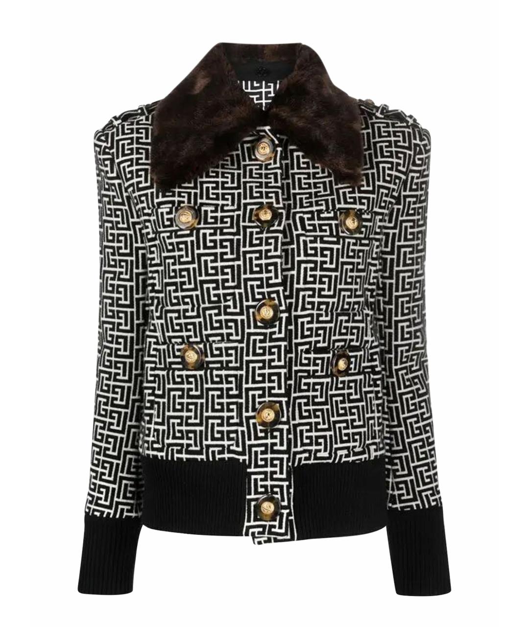 BALMAIN Черное шерстяное пальто, фото 1