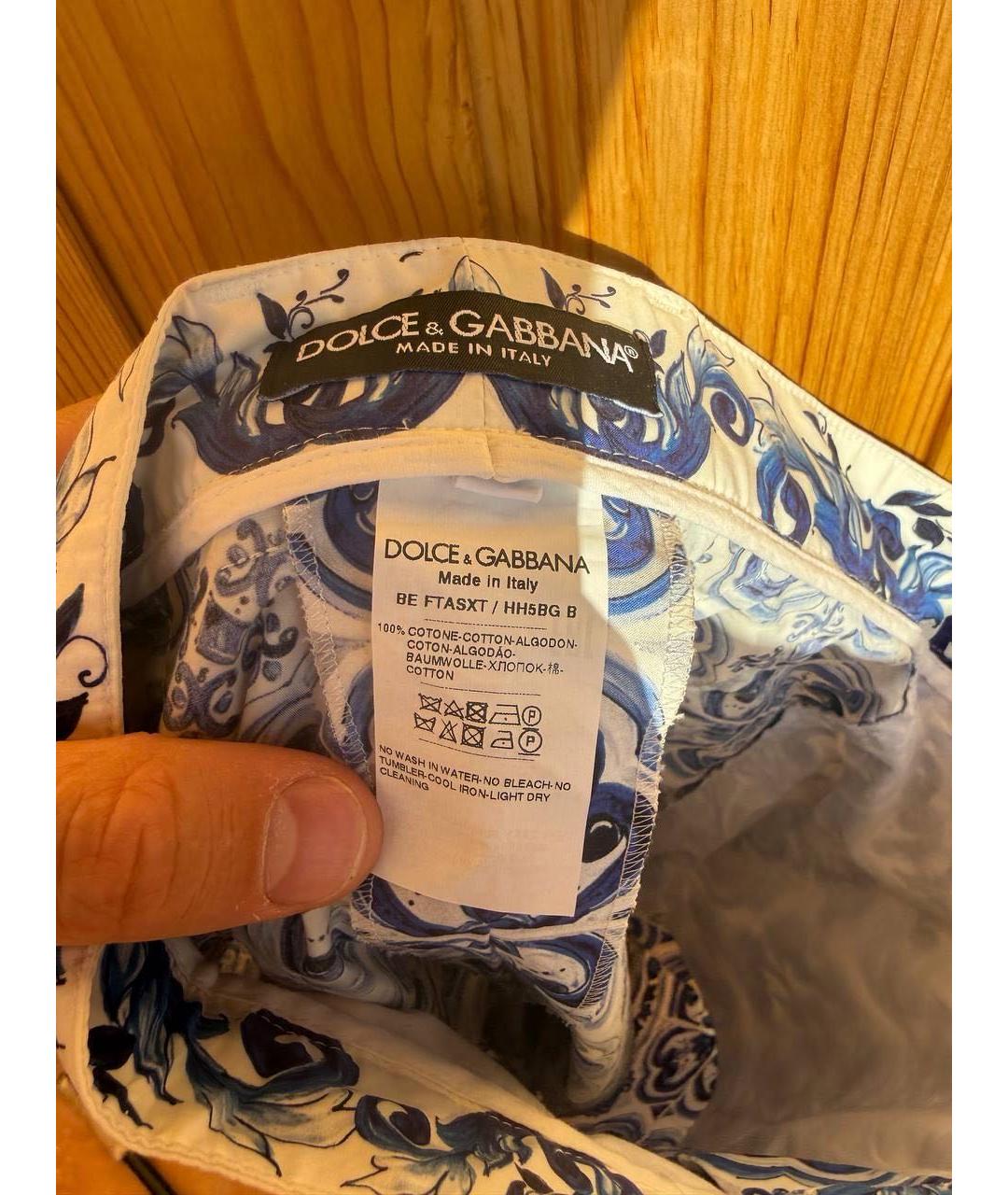 DOLCE&GABBANA Синие хлопковые шорты, фото 3