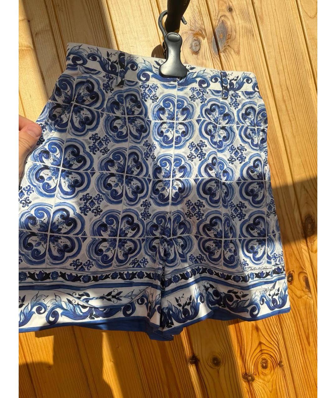 DOLCE&GABBANA Синие хлопковые шорты, фото 5