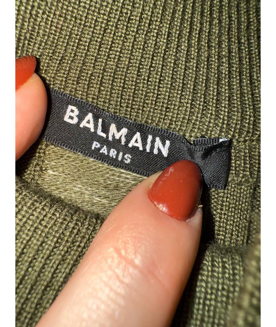 BALMAIN Хаки кашемировая водолазка, фото 4