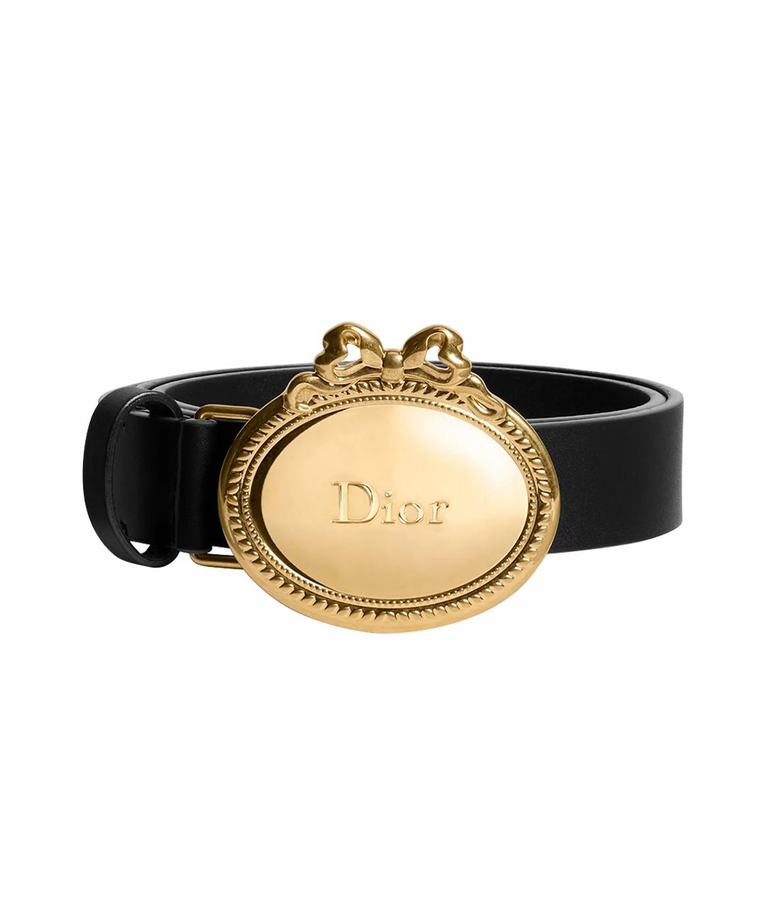 CHRISTIAN DIOR Черный кожаный ремень, фото 1