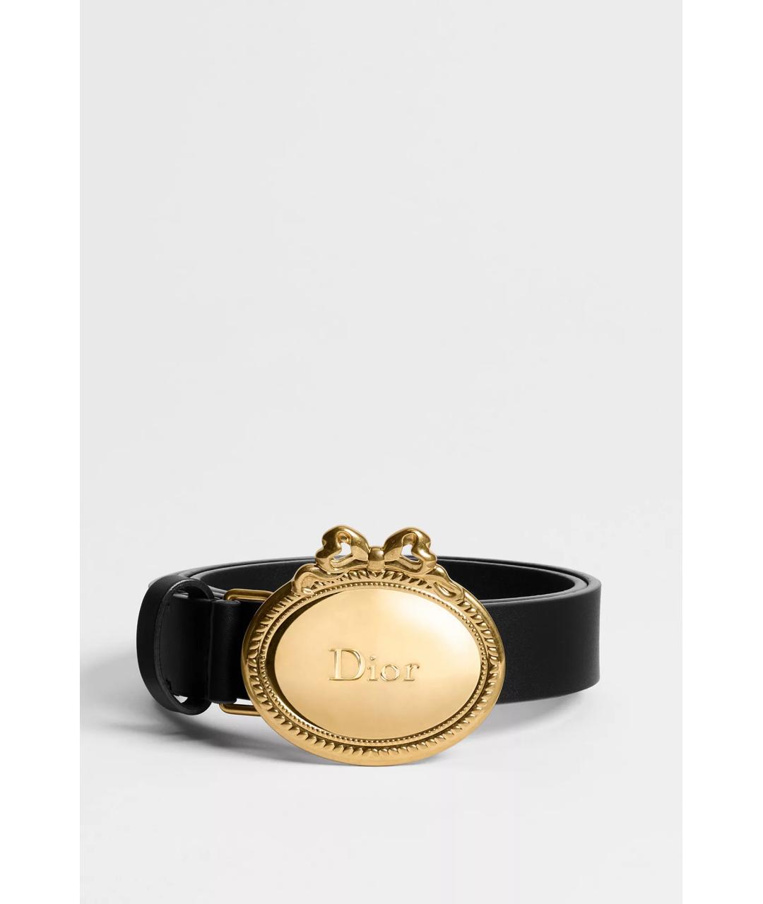 CHRISTIAN DIOR Черный кожаный ремень, фото 4