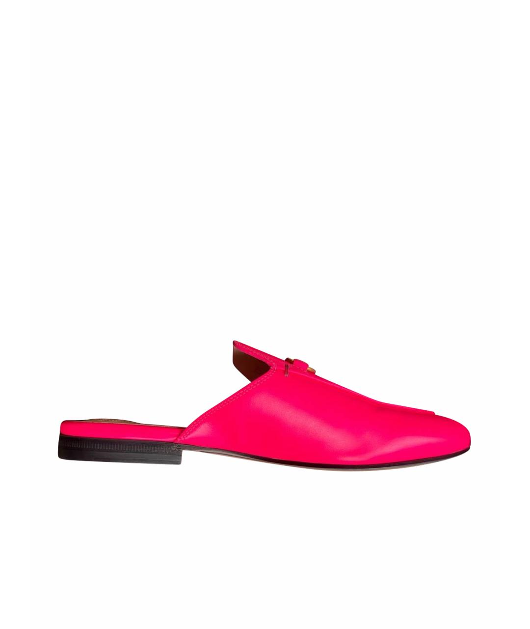 GUCCI Розовые кожаные мюли, фото 1