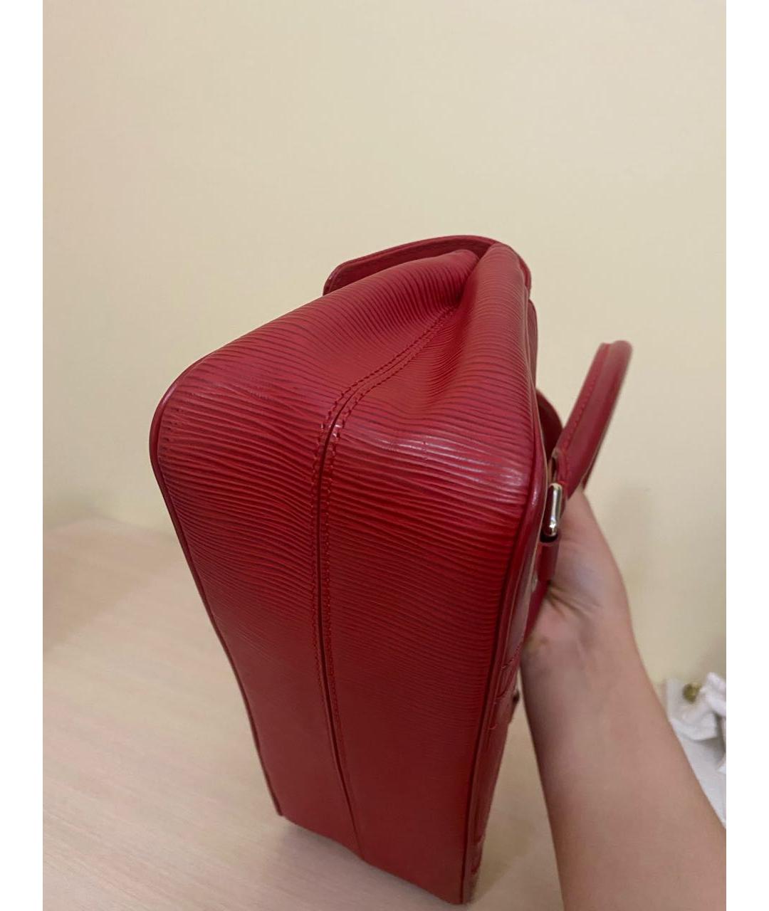 LOUIS VUITTON Красная кожаная сумка с короткими ручками, фото 2