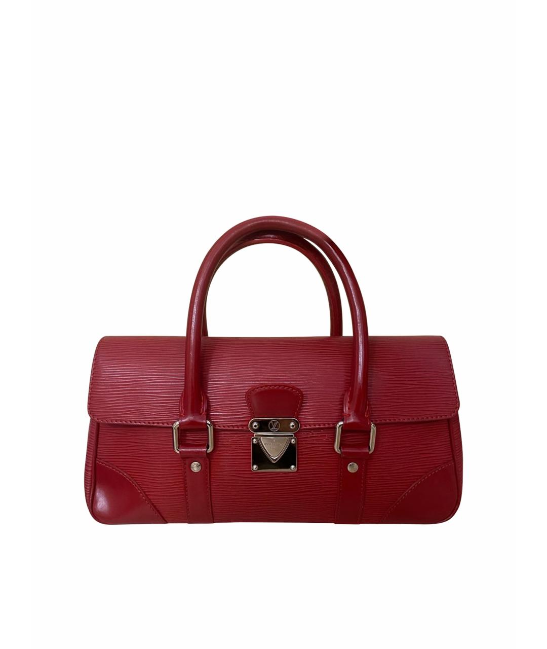 LOUIS VUITTON Красная кожаная сумка с короткими ручками, фото 1