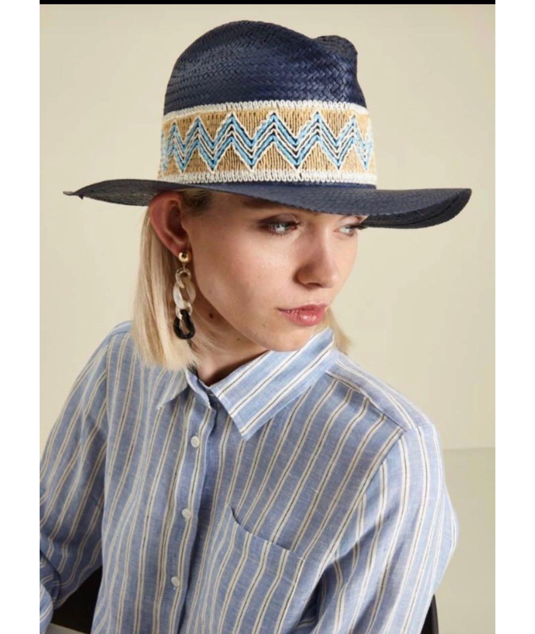 MAX MARA Синяя соломенная шляпа, фото 4
