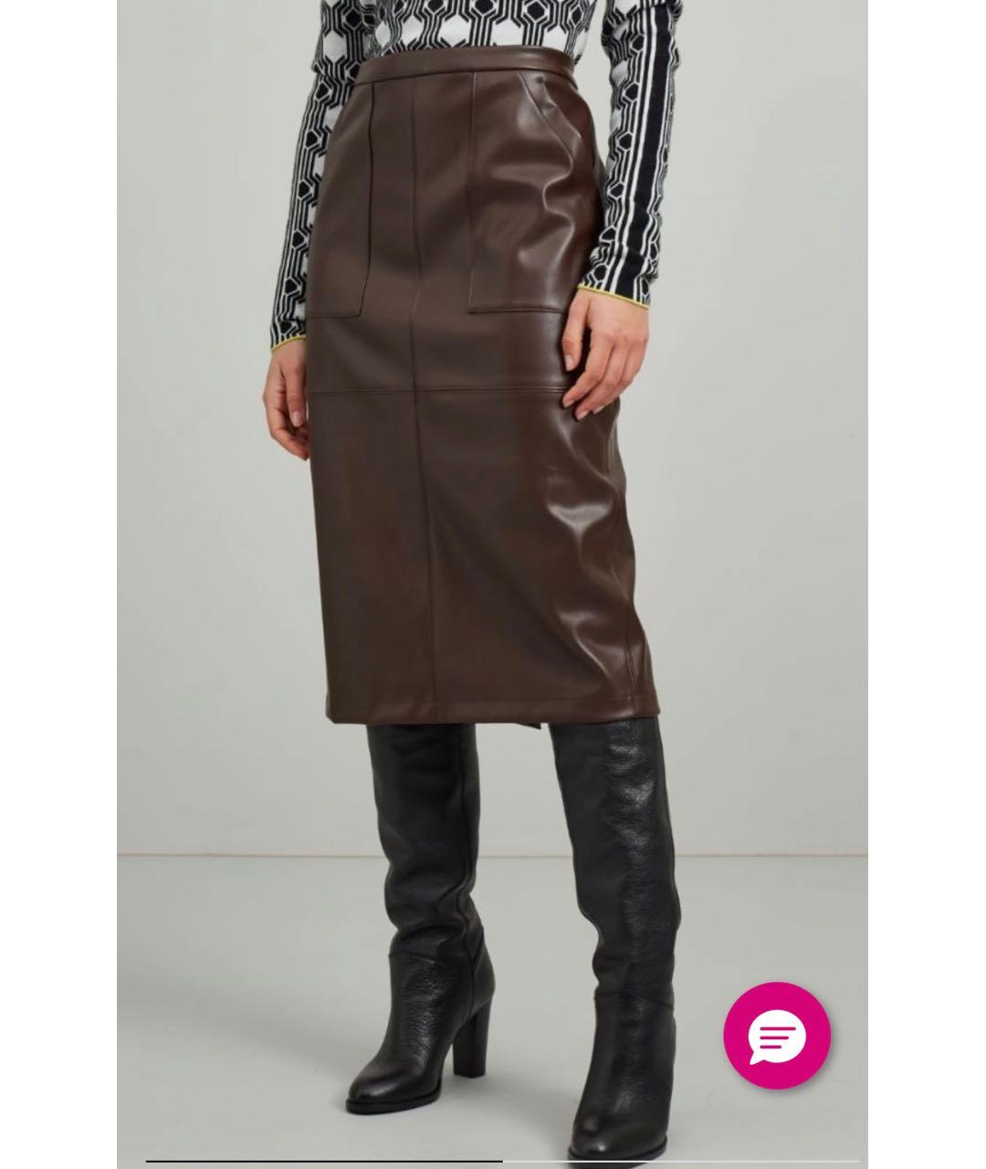'S MAX MARA Коричневая юбка миди, фото 4