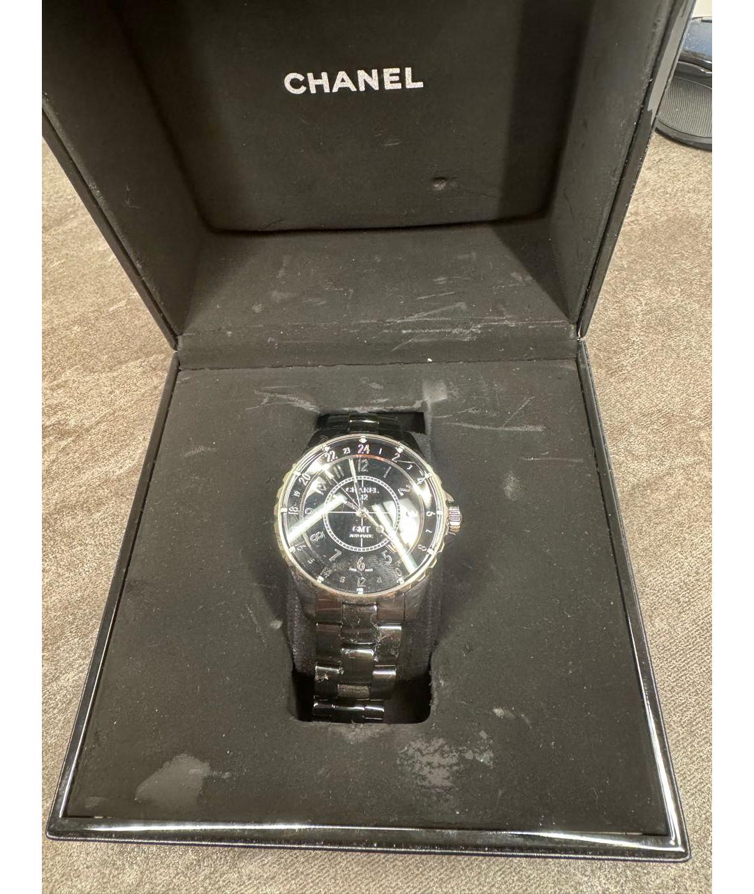 CHANEL Черные керамические часы, фото 4