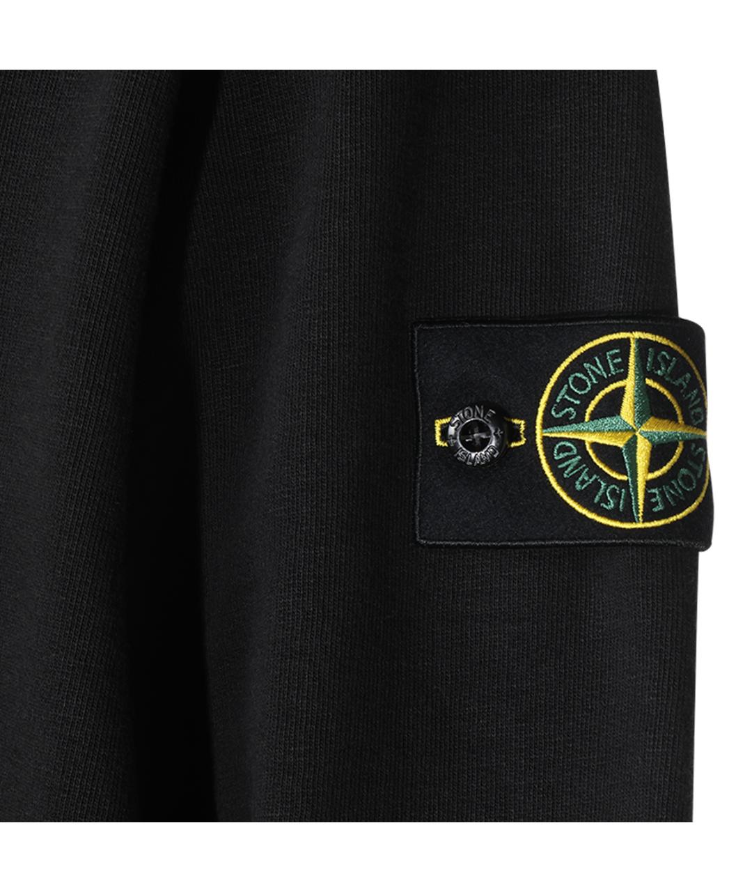 STONE ISLAND Черный хлопковый джемпер / свитер, фото 3