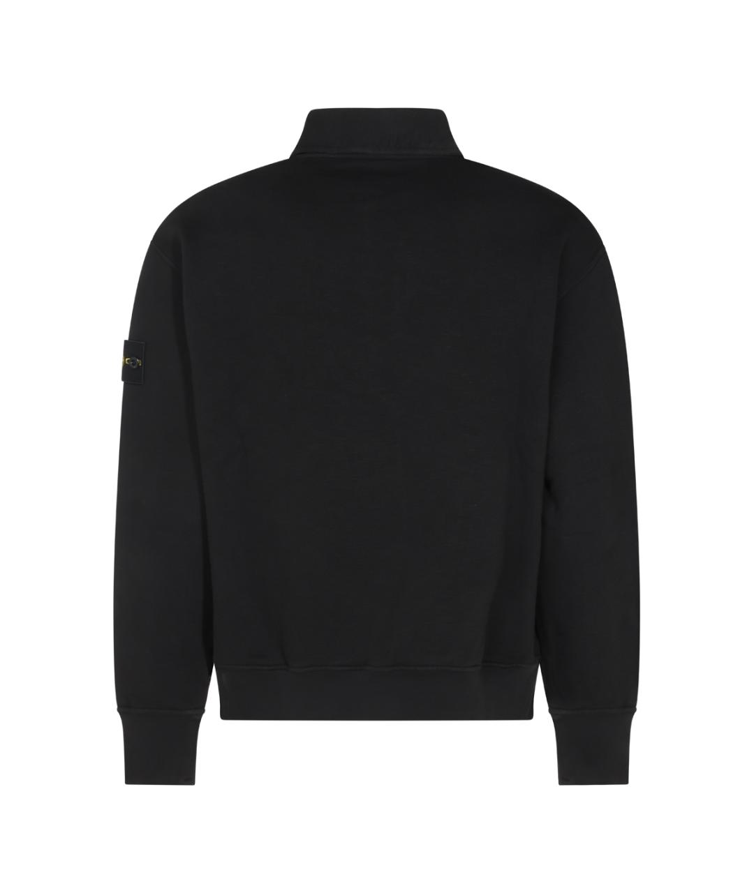 STONE ISLAND Черный хлопковый джемпер / свитер, фото 2