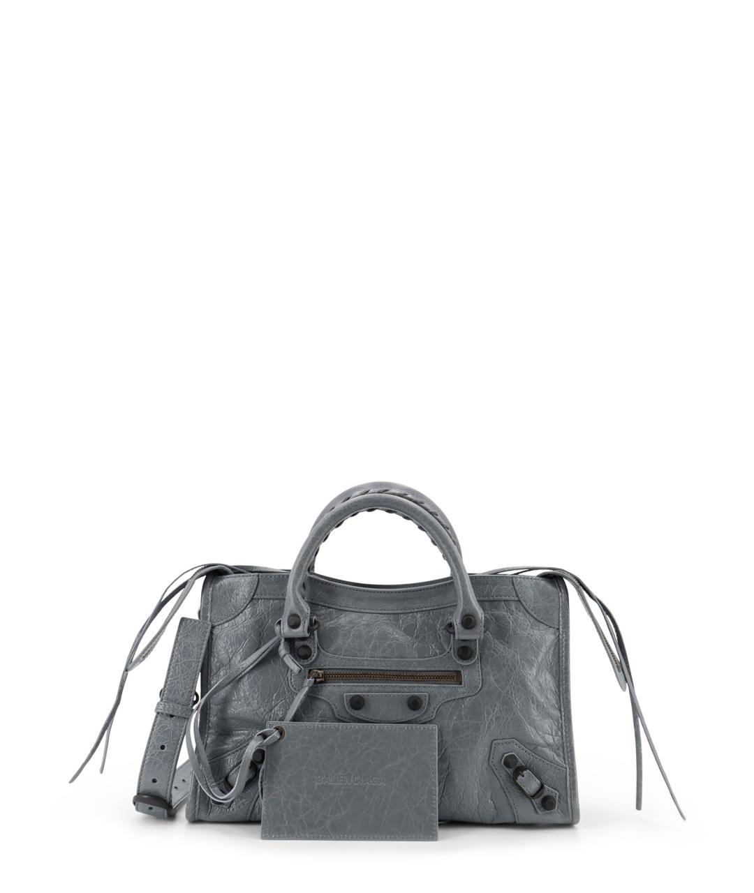 BALENCIAGA Голубая кожаная сумка тоут, фото 1