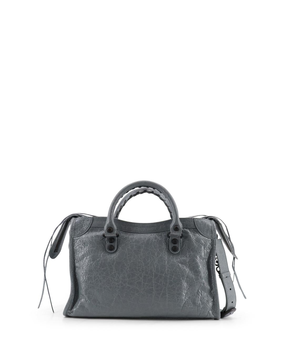 BALENCIAGA Голубая кожаная сумка тоут, фото 2