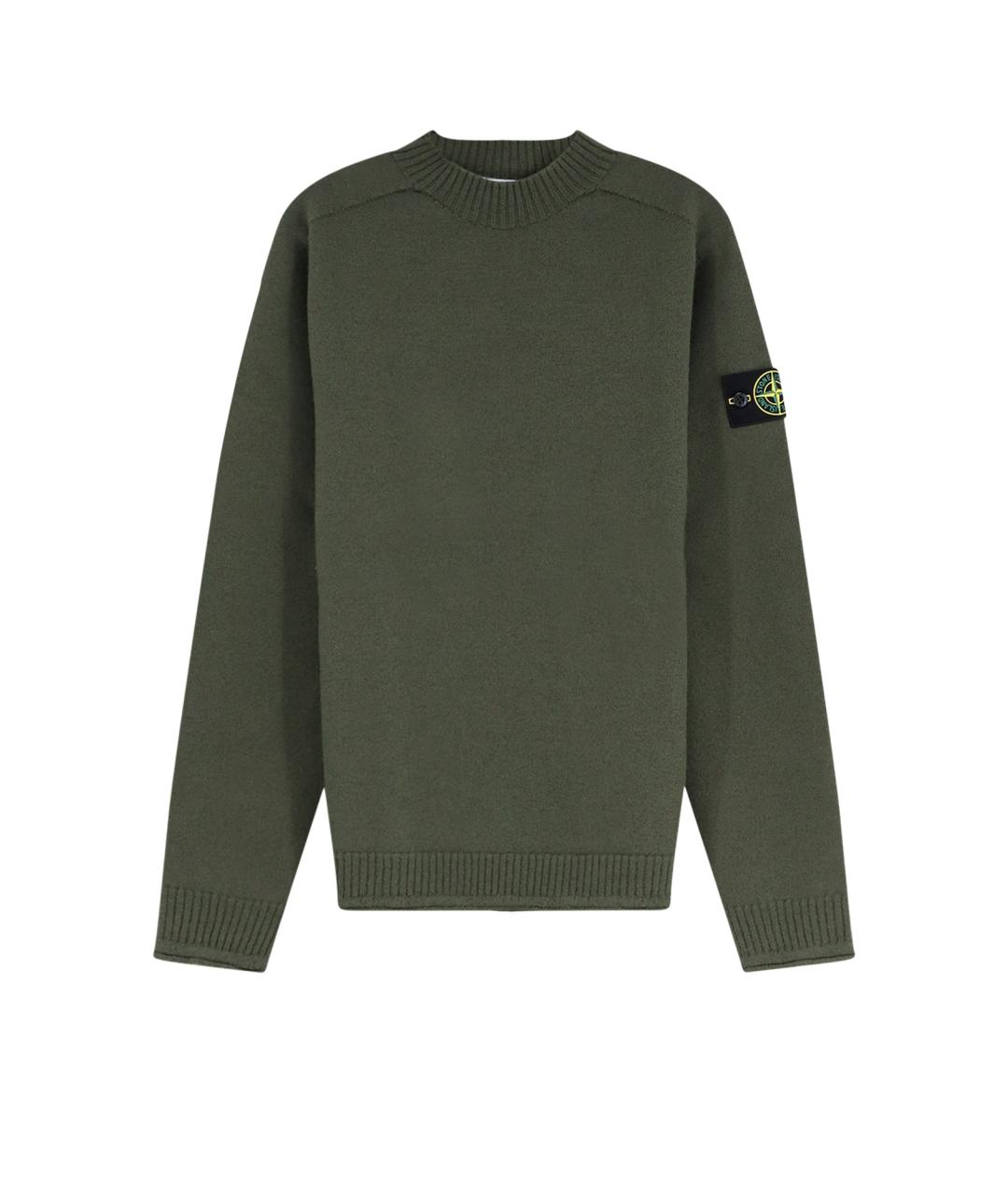 STONE ISLAND Хаки шерстяной джемпер / свитер, фото 4