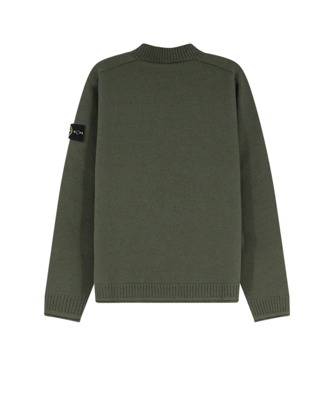 STONE ISLAND Хаки шерстяной джемпер / свитер, фото 2