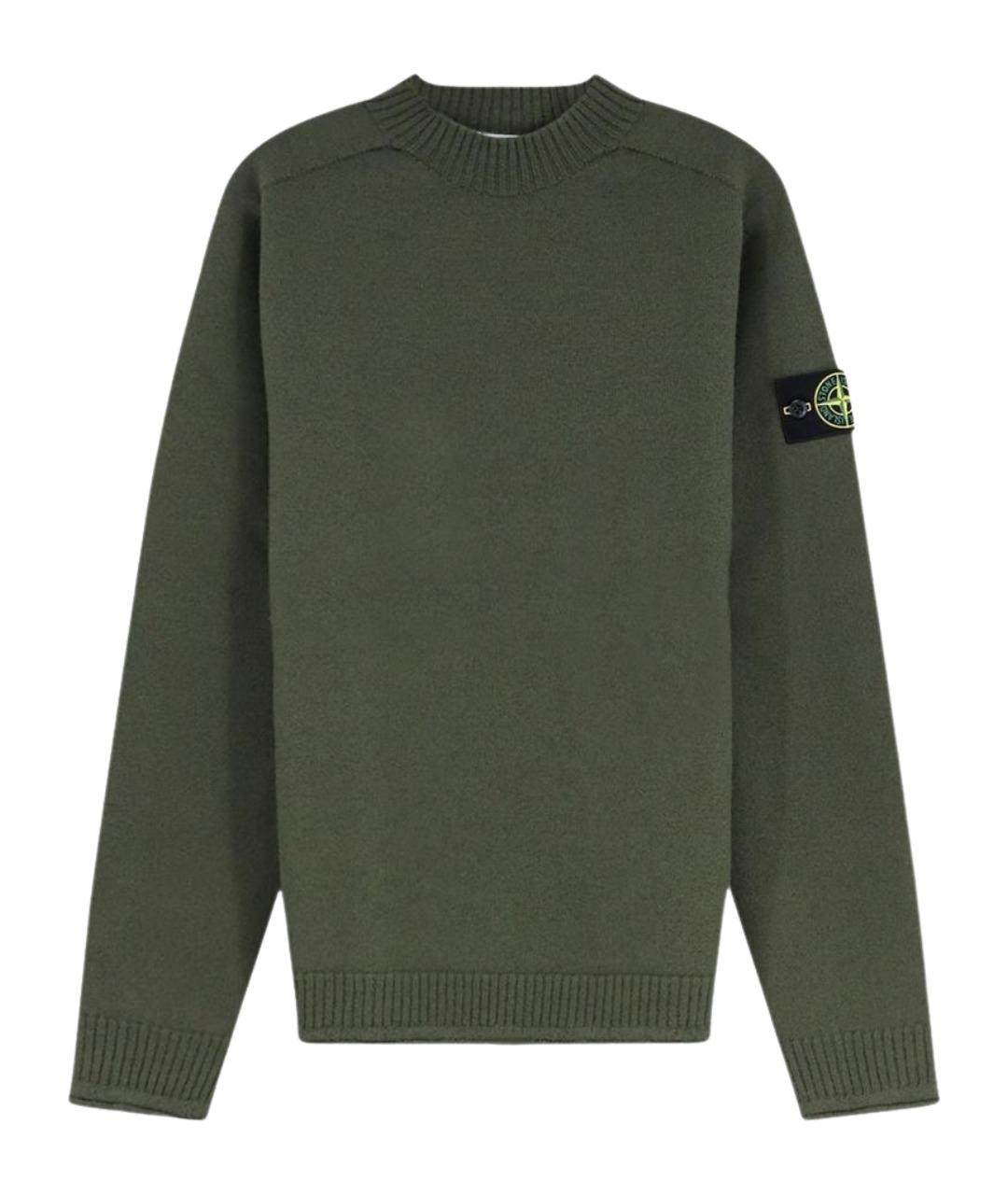 STONE ISLAND Хаки шерстяной джемпер / свитер, фото 1