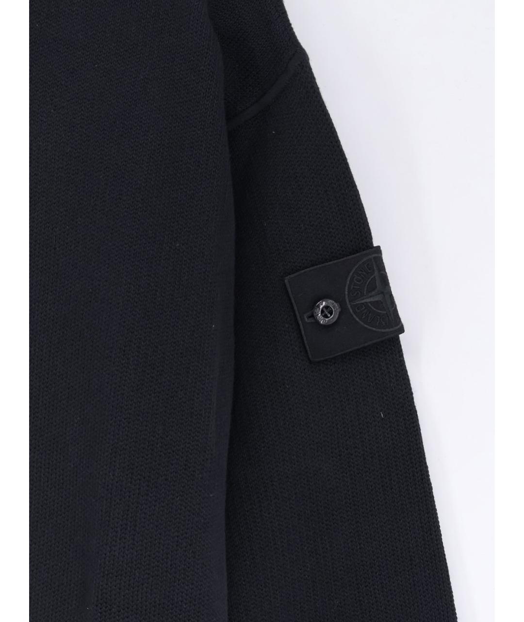 STONE ISLAND Черный хлопковый джемпер / свитер, фото 3