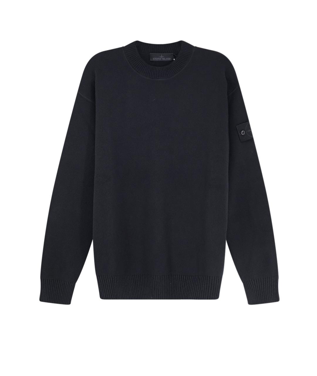 STONE ISLAND Черный хлопковый джемпер / свитер, фото 4