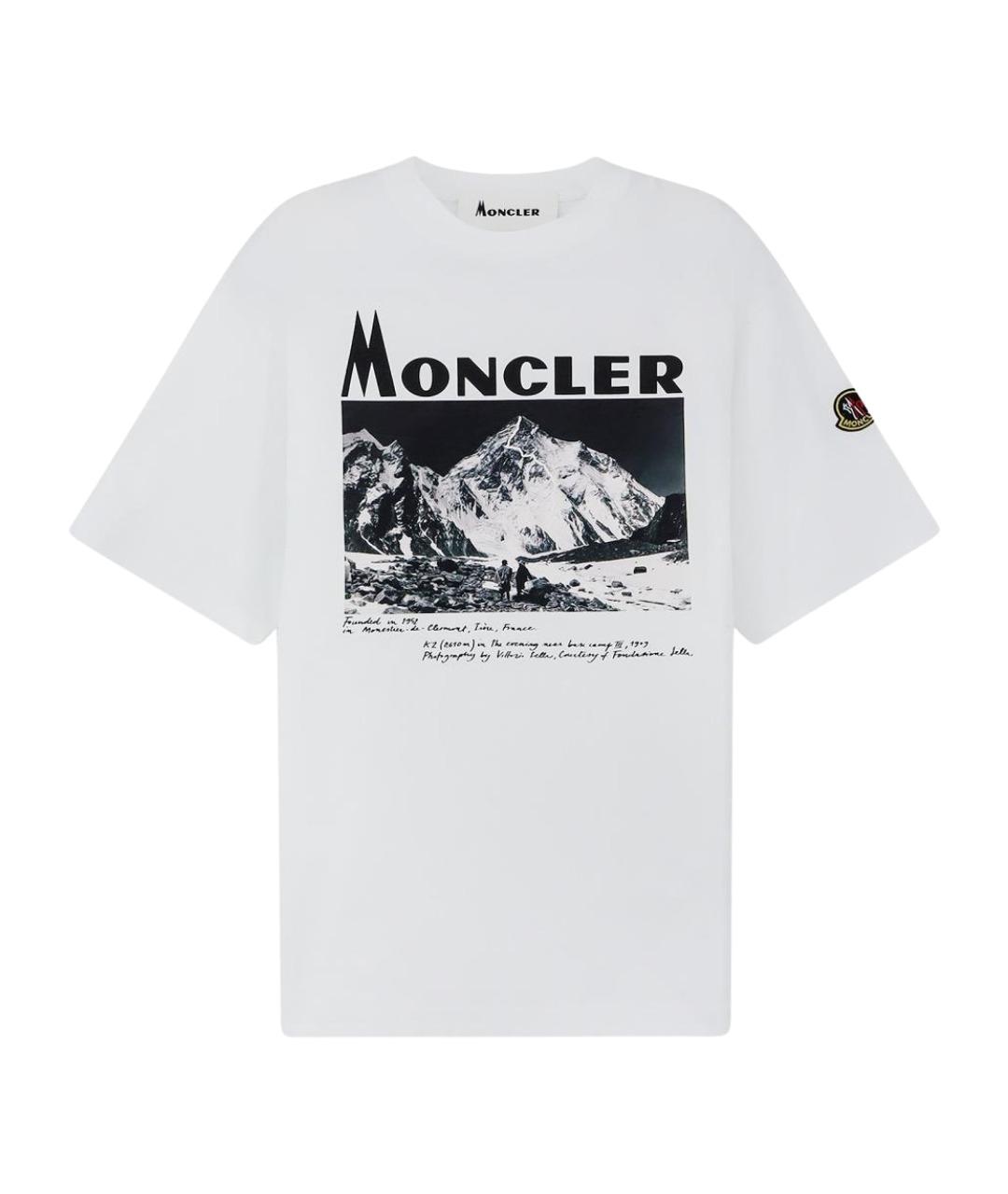 MONCLER Белая хлопковая футболка, фото 1