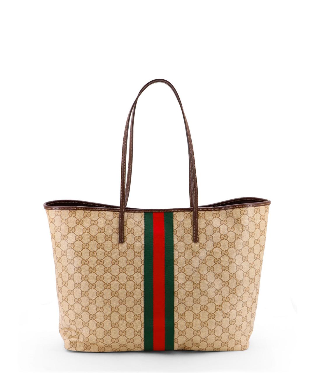 GUCCI Бежевая сумка тоут из канвы, фото 2