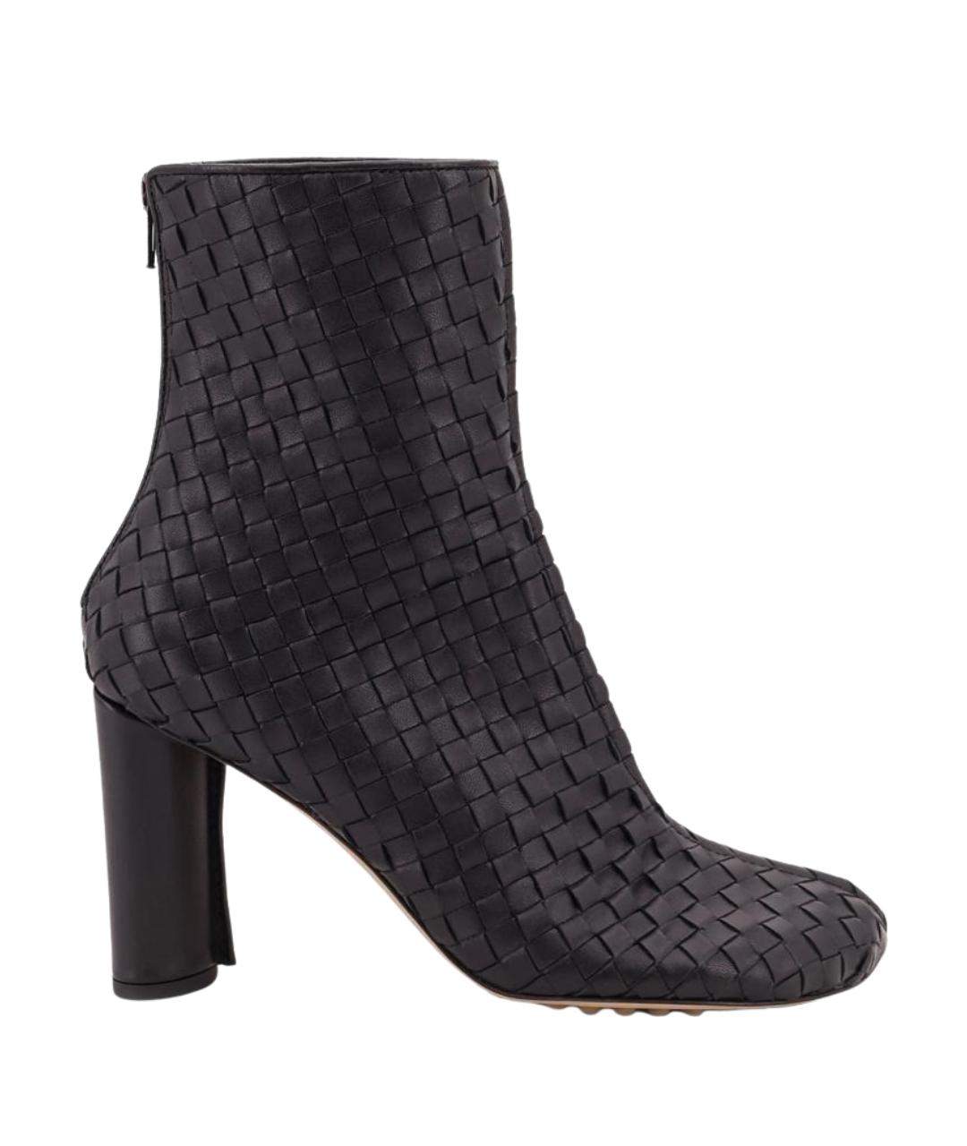 BOTTEGA VENETA Черные кожаные ботильоны, фото 1