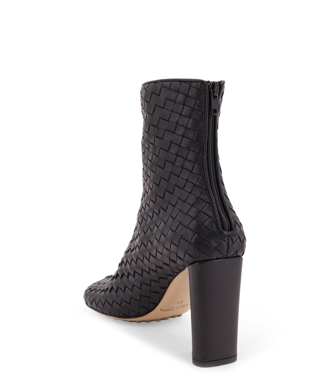 BOTTEGA VENETA Черные кожаные ботильоны, фото 4