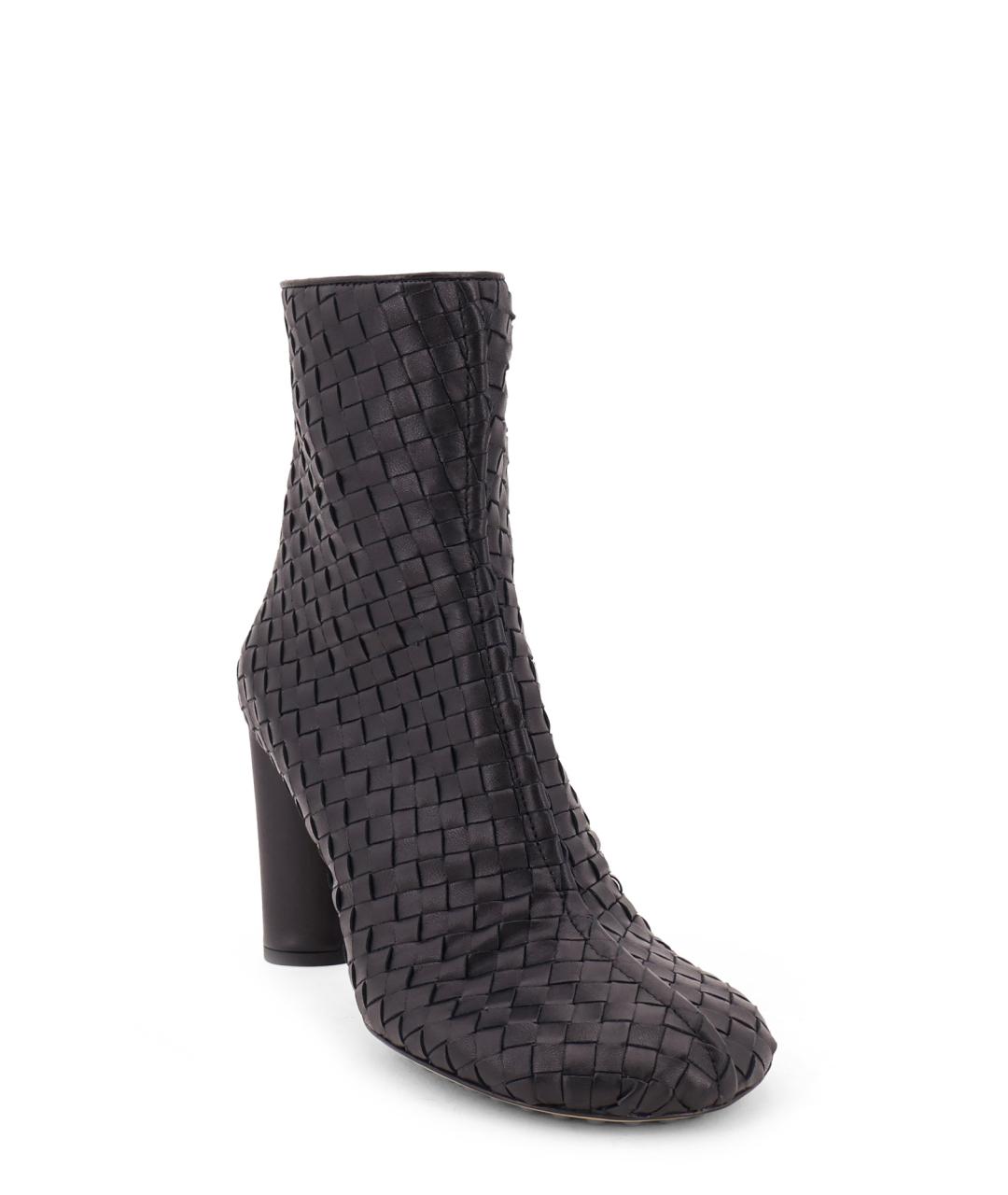 BOTTEGA VENETA Черные кожаные ботильоны, фото 3
