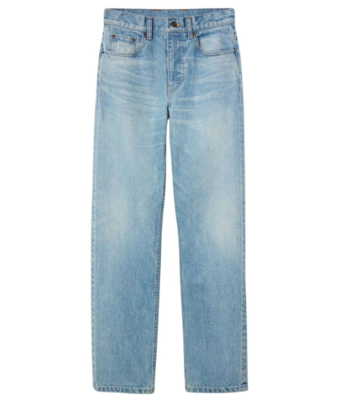 CELINE Голубые хлопковые прямые джинсы, фото 1