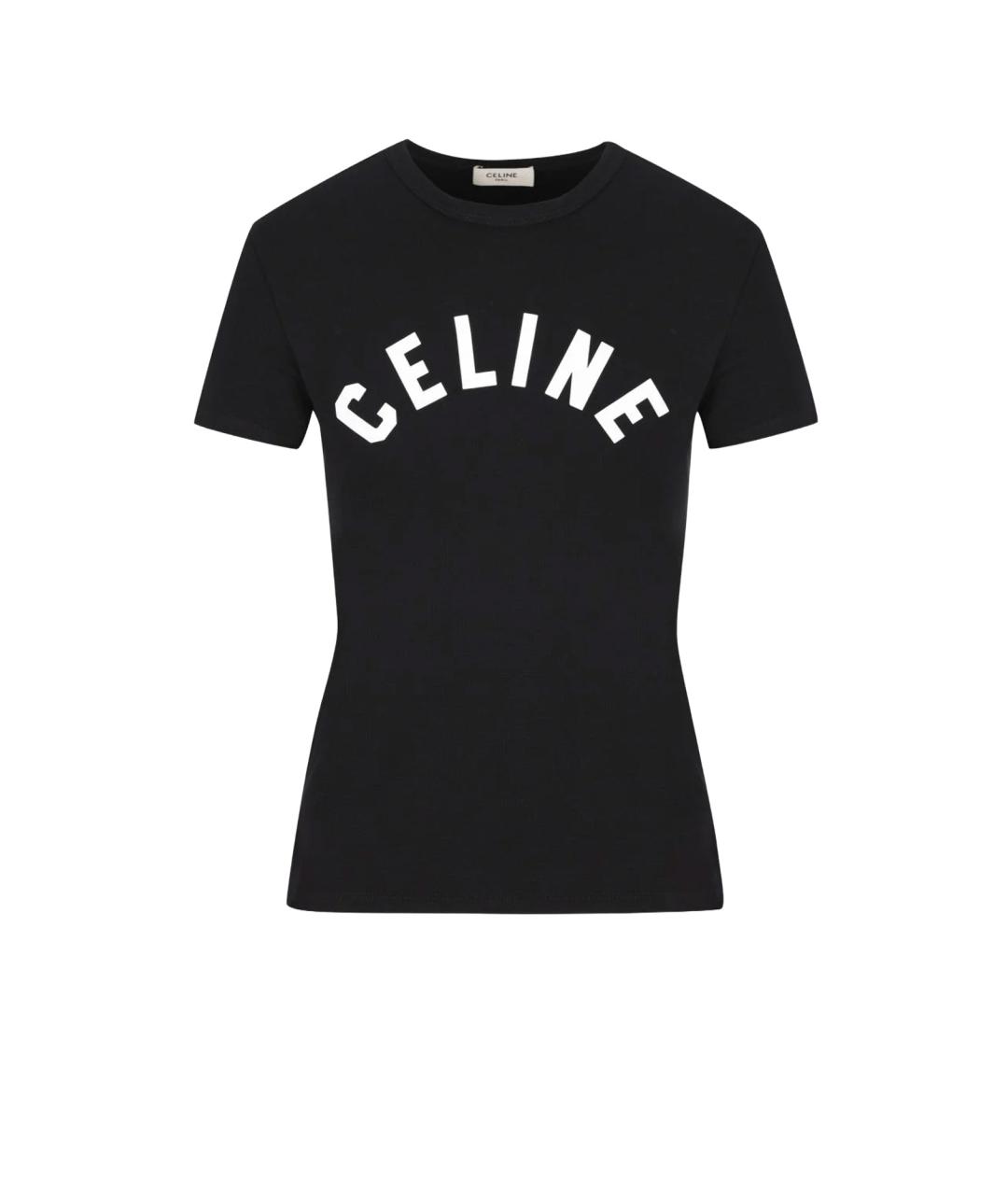 CELINE Черная хлопковая футболка, фото 4