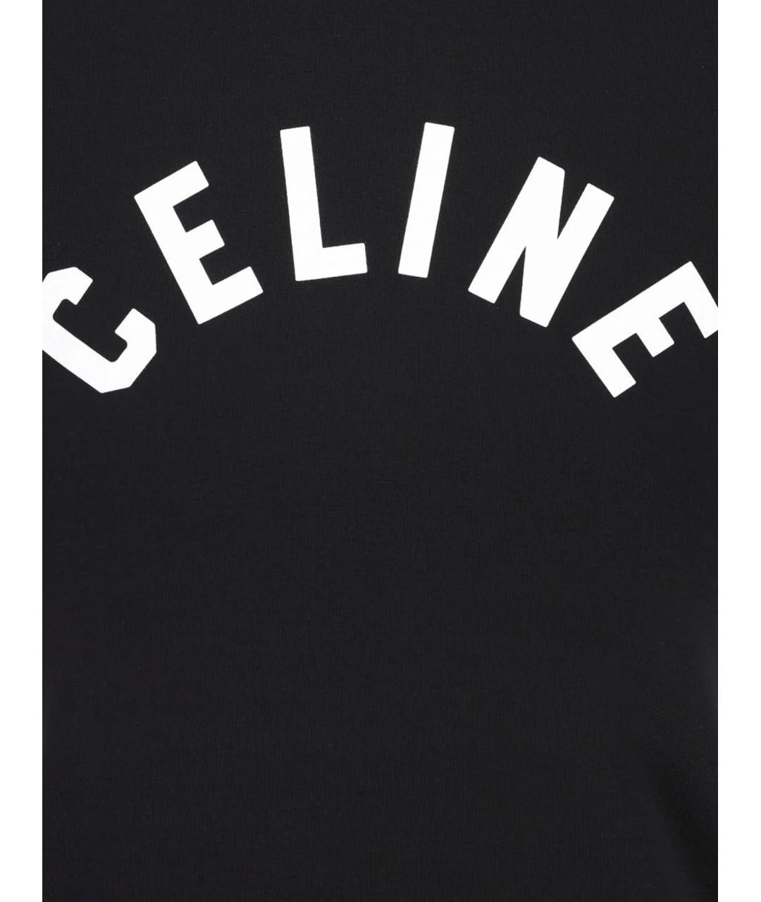 CELINE Черная хлопковая футболка, фото 3
