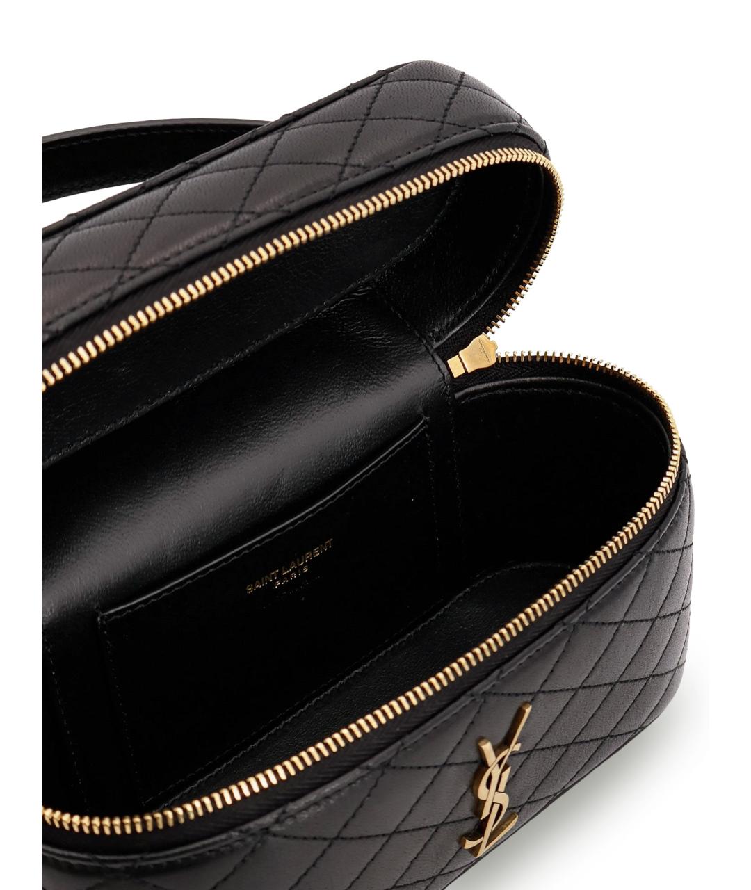 SAINT LAURENT Черная кожаная сумка через плечо, фото 4