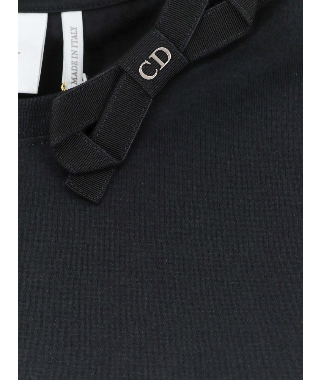 CHRISTIAN DIOR Черная хлопковая футболка, фото 3